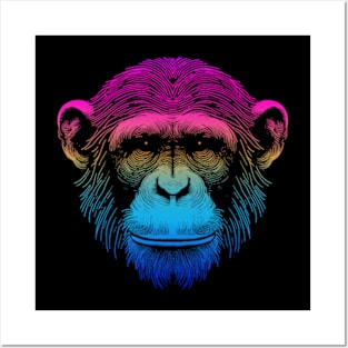 Chimp Out Sketch RGB Posters and Art